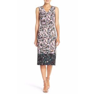 Maggy London Floral Fitted Midi Dress | EUC | Sz. 2